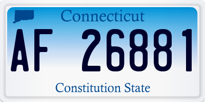 CT license plate AF26881