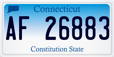 CT license plate AF26883