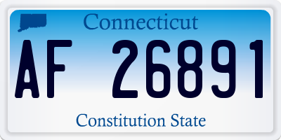 CT license plate AF26891