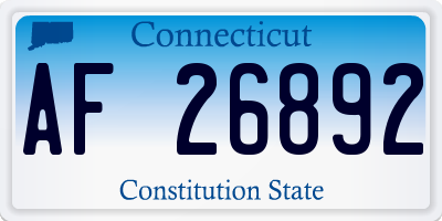CT license plate AF26892