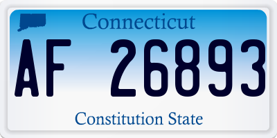 CT license plate AF26893