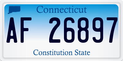 CT license plate AF26897