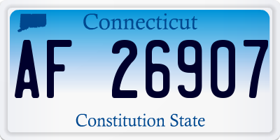 CT license plate AF26907