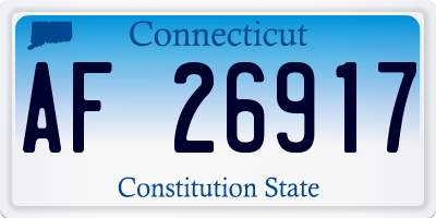 CT license plate AF26917