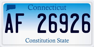 CT license plate AF26926