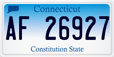 CT license plate AF26927