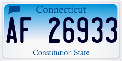CT license plate AF26933