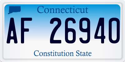 CT license plate AF26940