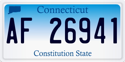 CT license plate AF26941