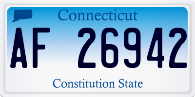 CT license plate AF26942