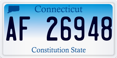 CT license plate AF26948