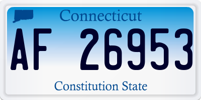 CT license plate AF26953