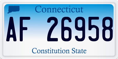 CT license plate AF26958