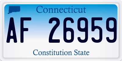 CT license plate AF26959