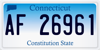 CT license plate AF26961