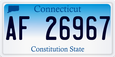 CT license plate AF26967