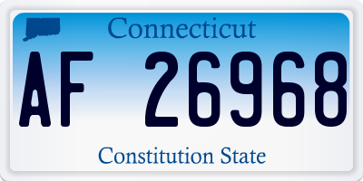 CT license plate AF26968