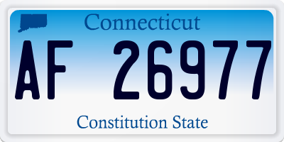CT license plate AF26977