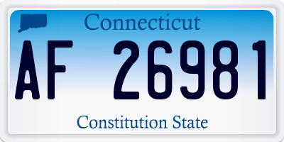 CT license plate AF26981