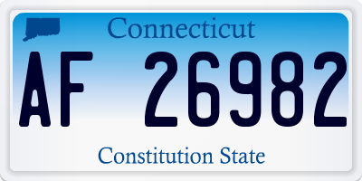 CT license plate AF26982
