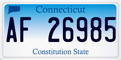 CT license plate AF26985
