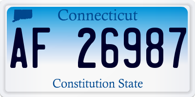 CT license plate AF26987