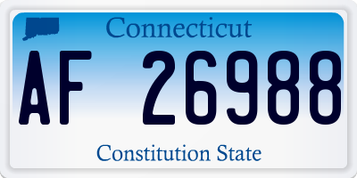 CT license plate AF26988
