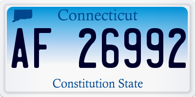 CT license plate AF26992