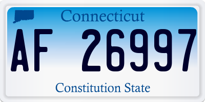 CT license plate AF26997
