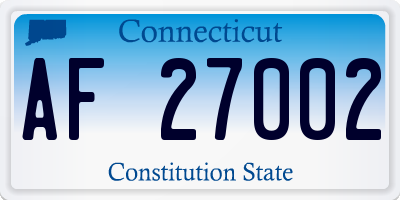 CT license plate AF27002