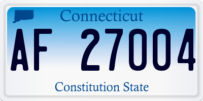 CT license plate AF27004