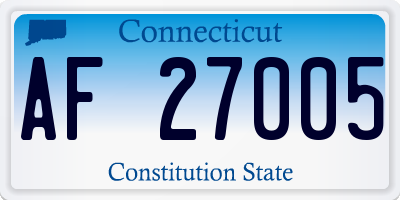 CT license plate AF27005