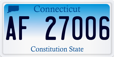 CT license plate AF27006