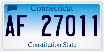 CT license plate AF27011