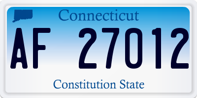CT license plate AF27012
