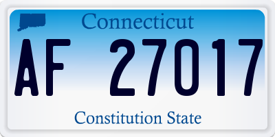 CT license plate AF27017