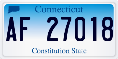 CT license plate AF27018