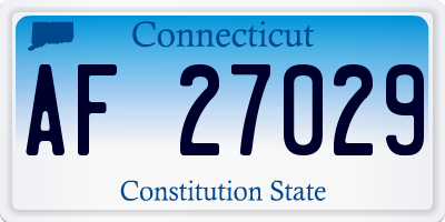 CT license plate AF27029