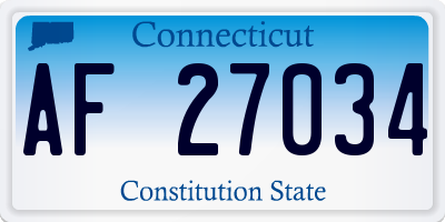 CT license plate AF27034