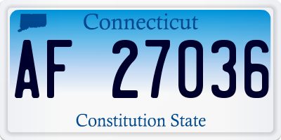 CT license plate AF27036