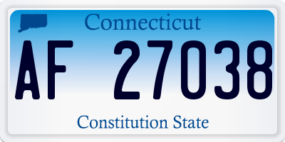 CT license plate AF27038