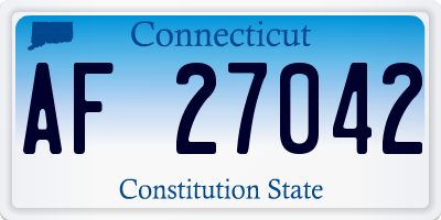 CT license plate AF27042