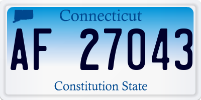 CT license plate AF27043