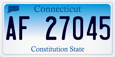 CT license plate AF27045