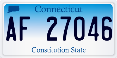 CT license plate AF27046