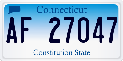 CT license plate AF27047
