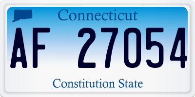 CT license plate AF27054