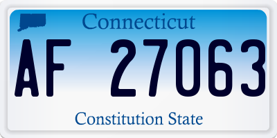 CT license plate AF27063