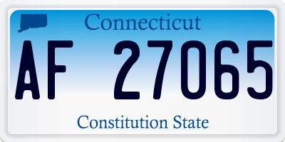 CT license plate AF27065