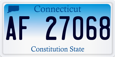 CT license plate AF27068
